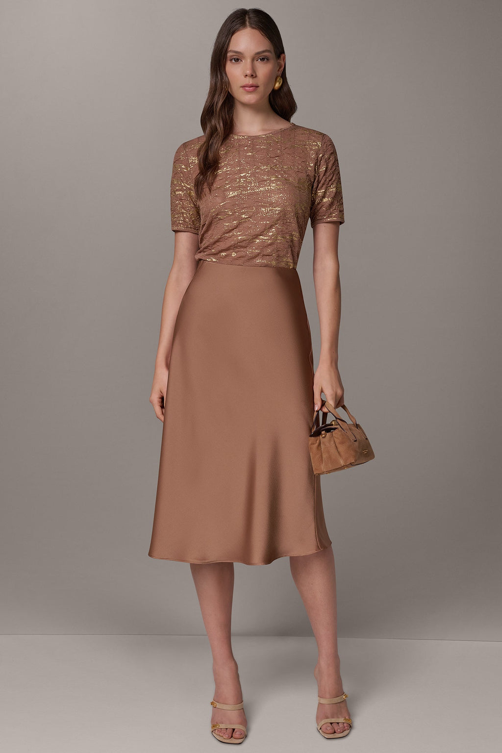 SATIN MIDI SKIRT
