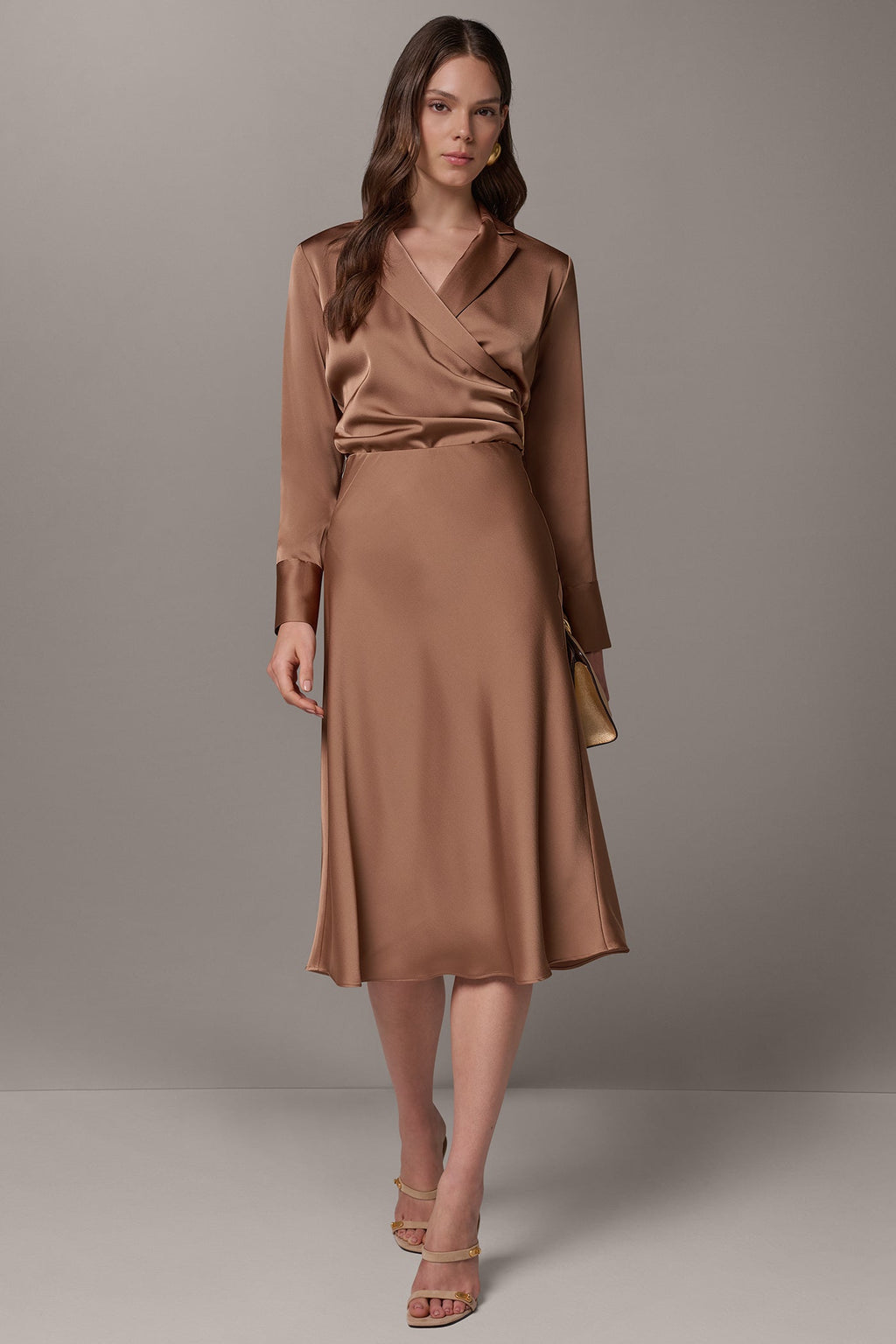 SATIN MIDI SKIRT