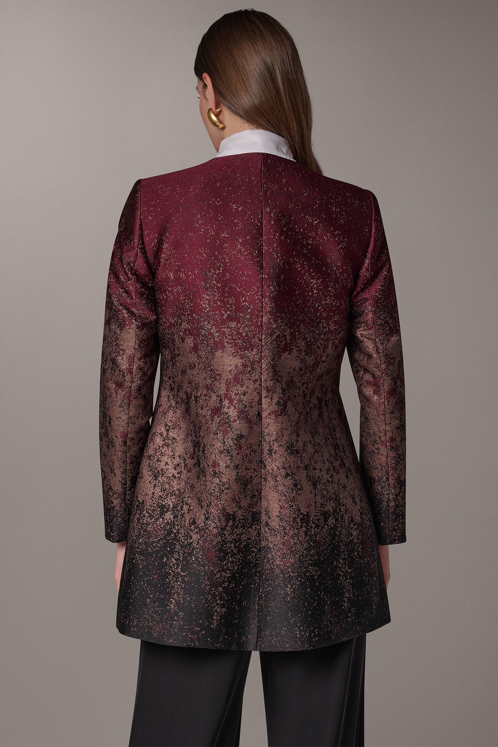 METALLIC OPEN-FRONT JACKET