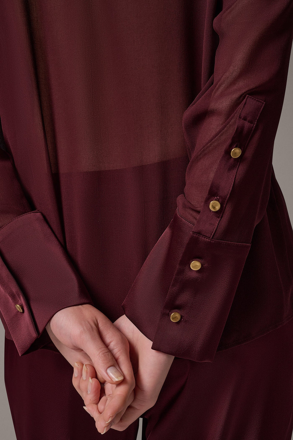CHIFFON TUXEDO BLOUSE