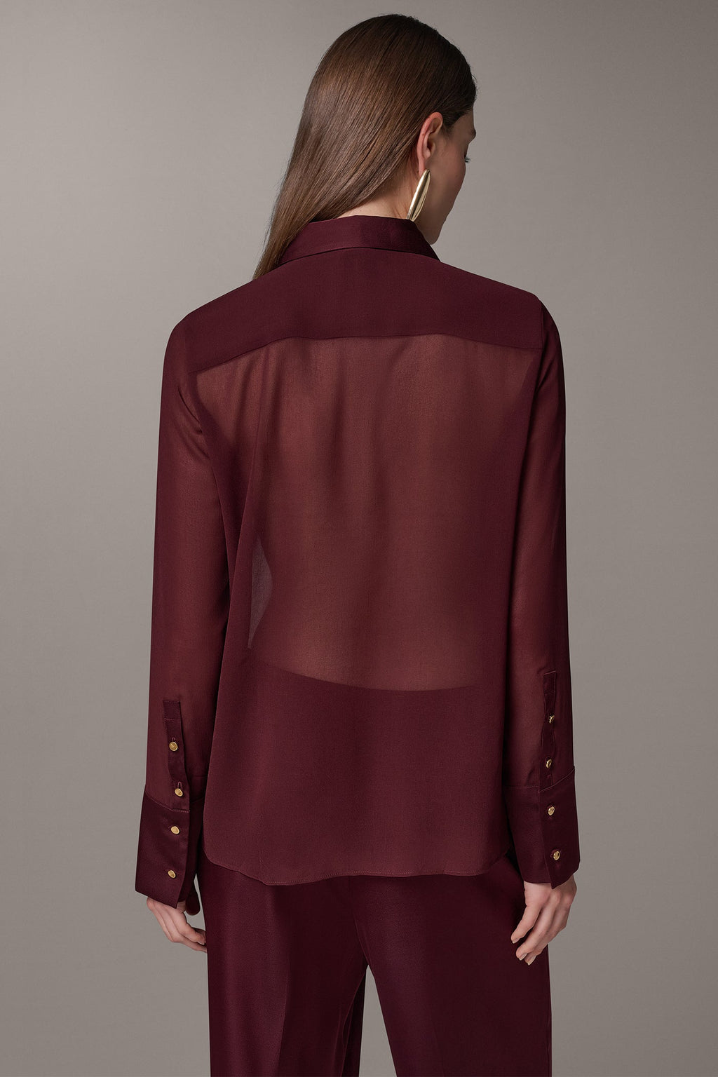 CHIFFON TUXEDO BLOUSE