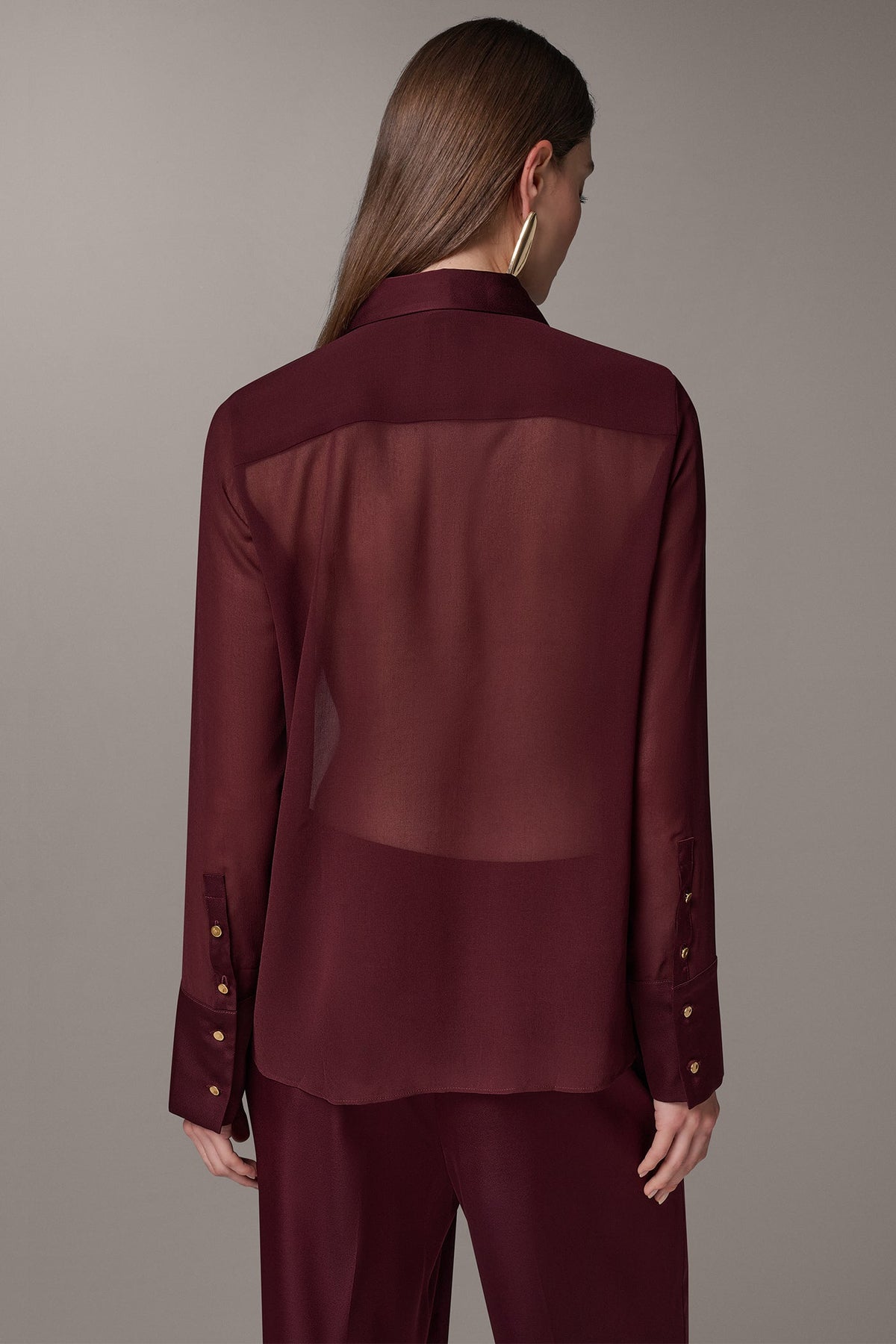 CHIFFON TUXEDO BLOUSE
