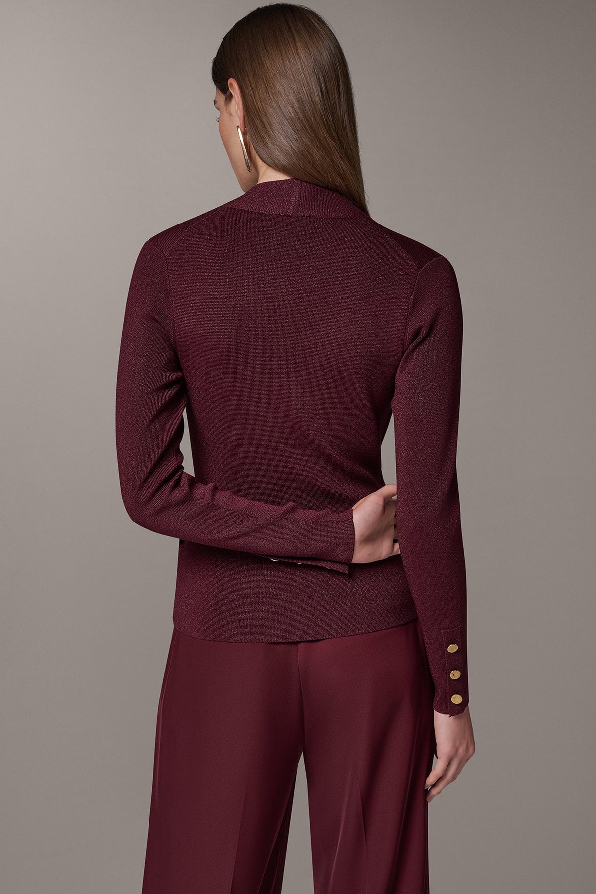 WRAP-EFFECT TWIST WAIST SWEATER