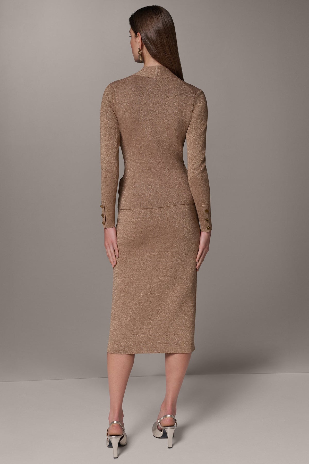 WRAP-EFFECT TWIST WAIST SWEATER