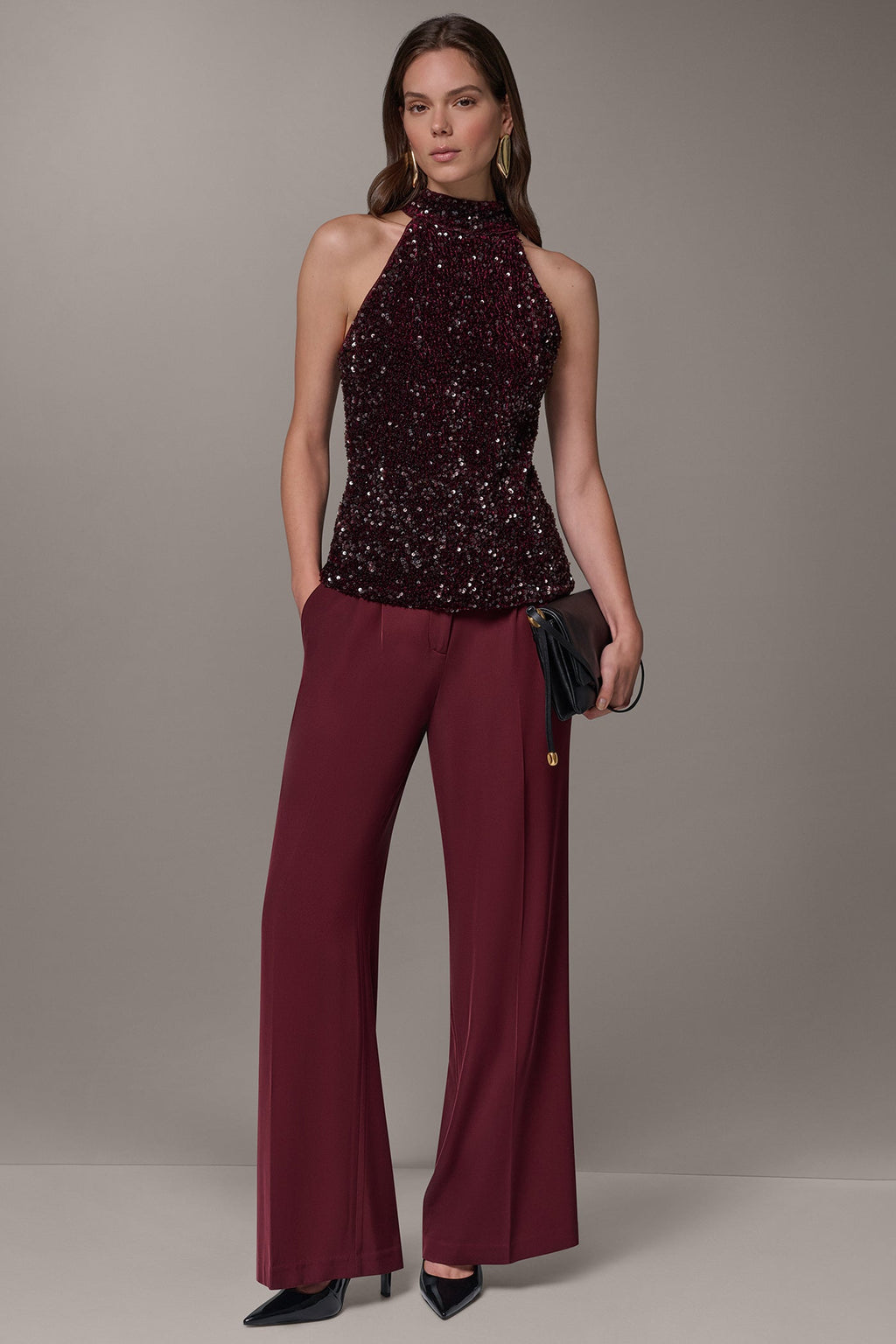 TURTLE-NECK SEQUIN TOP