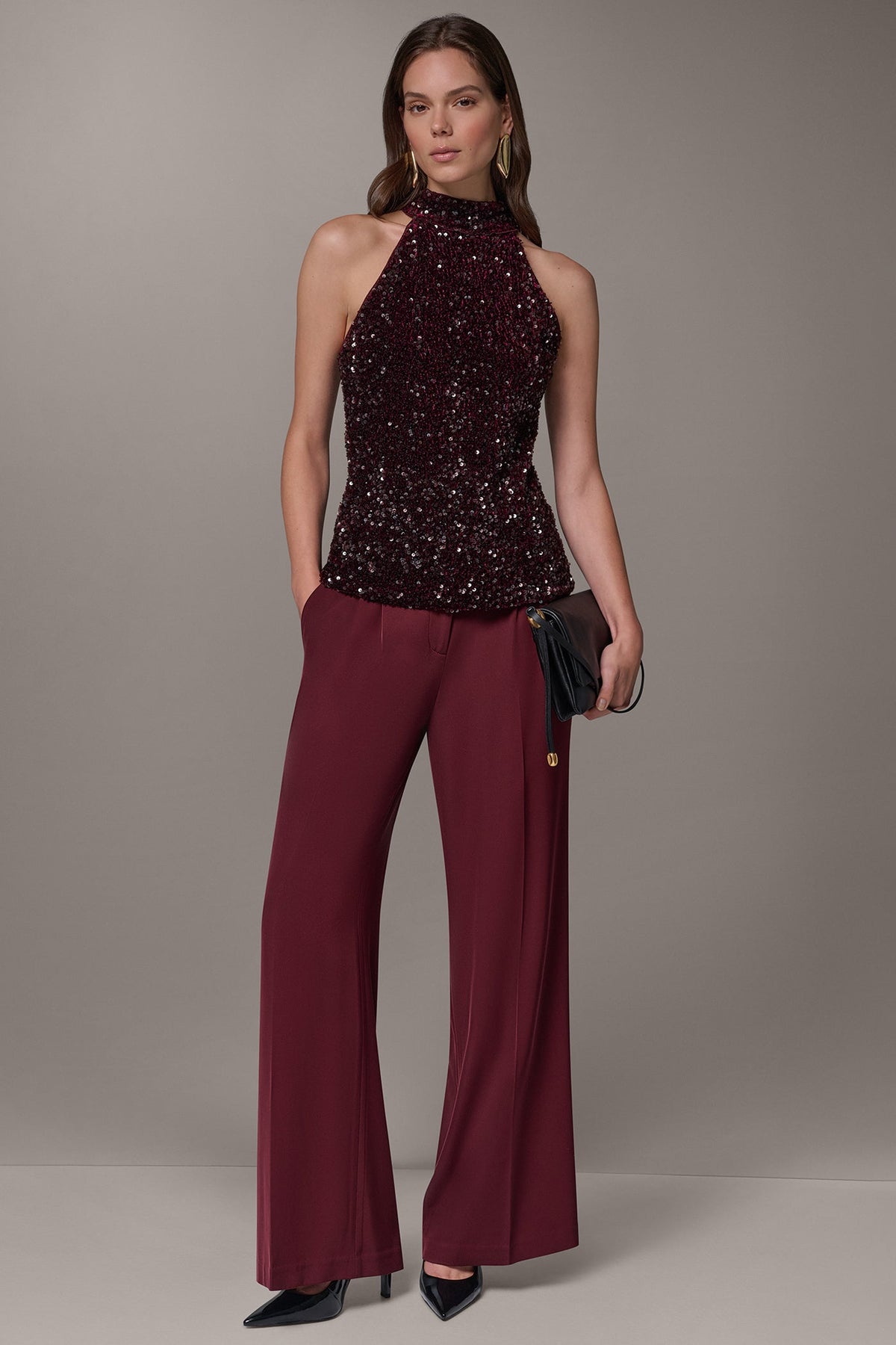 TURTLE-NECK SEQUIN TOP