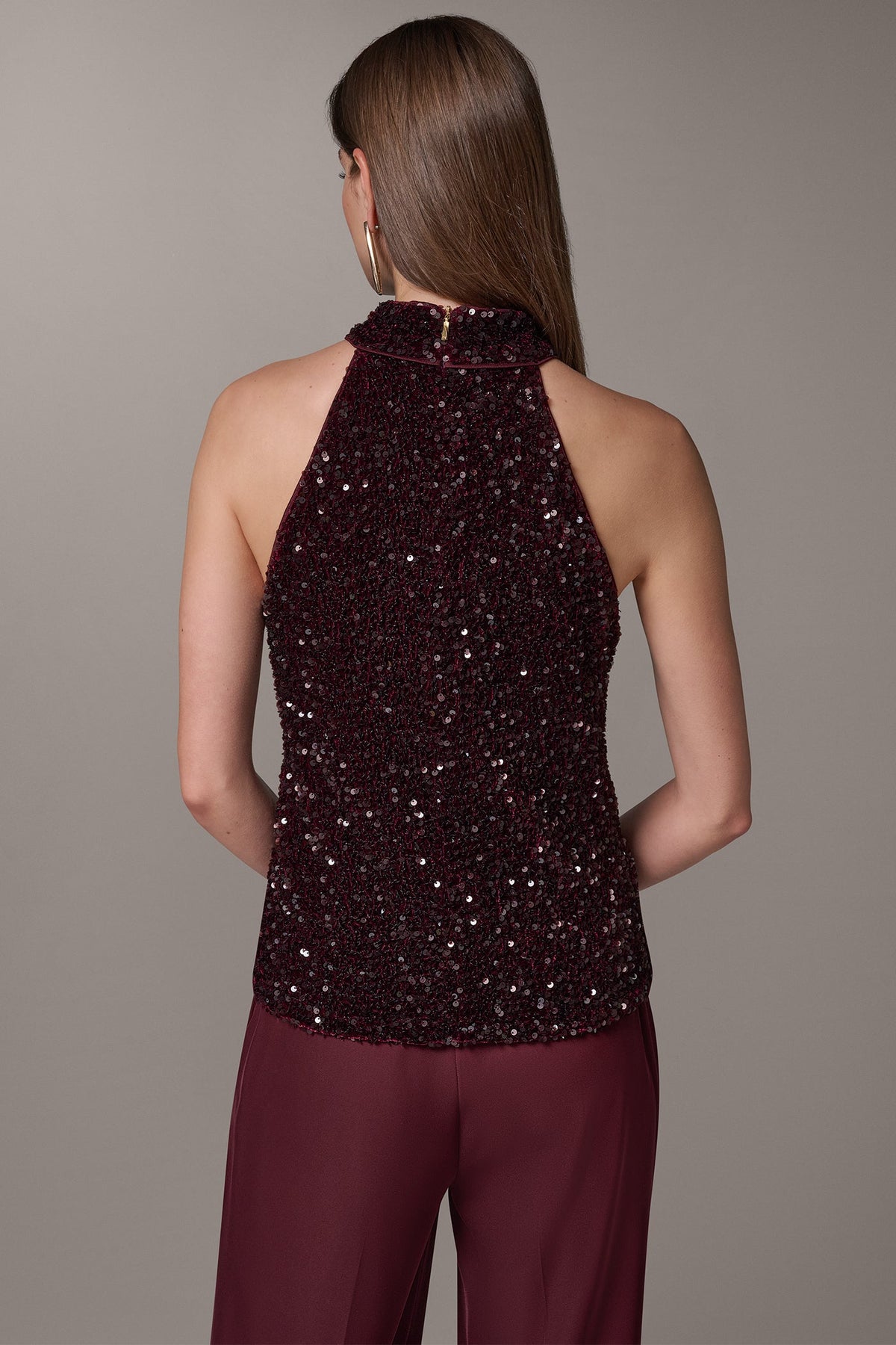 TURTLE-NECK SEQUIN TOP