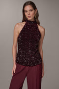 TURTLE-NECK SEQUIN TOP