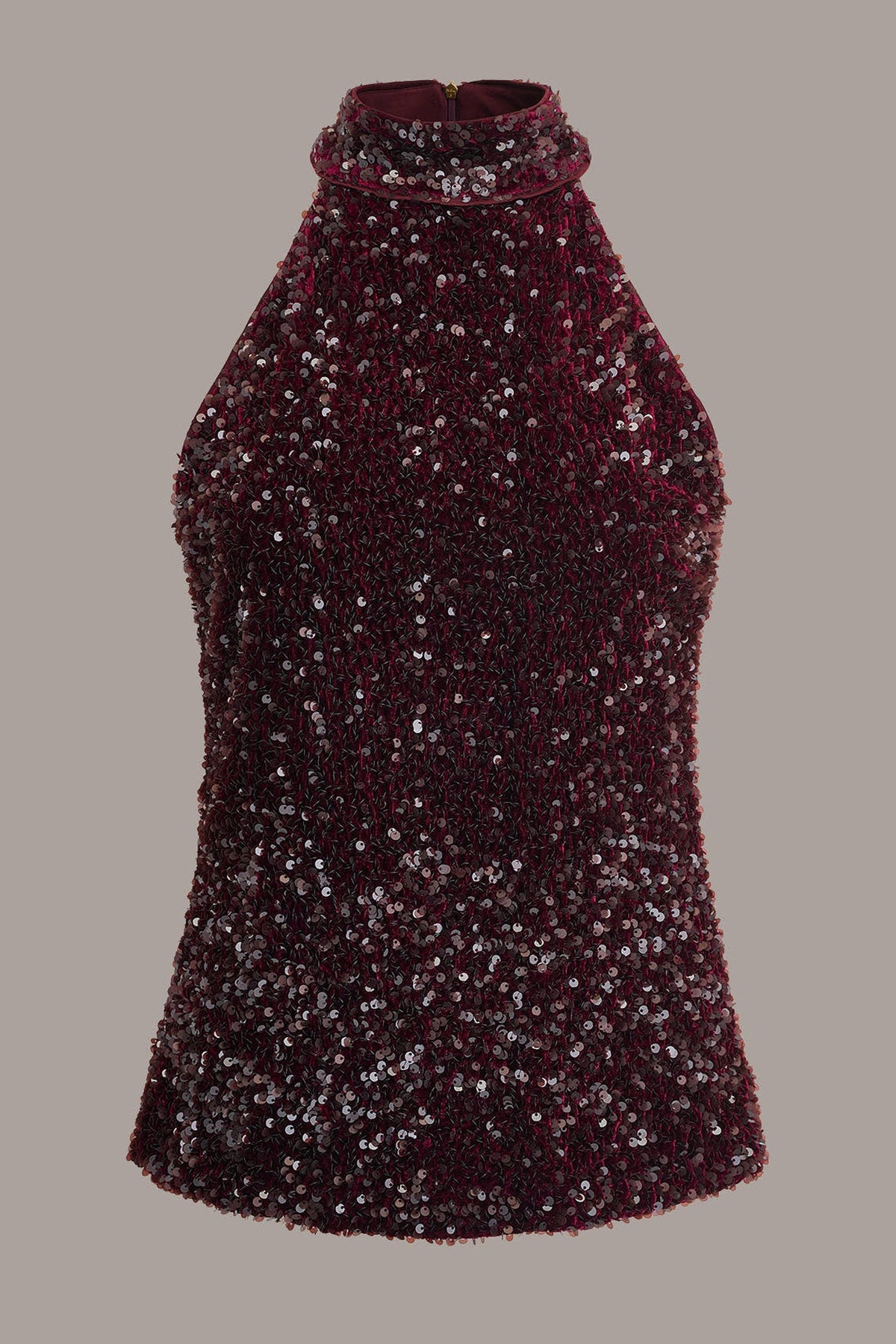 TURTLE-NECK SEQUIN TOP