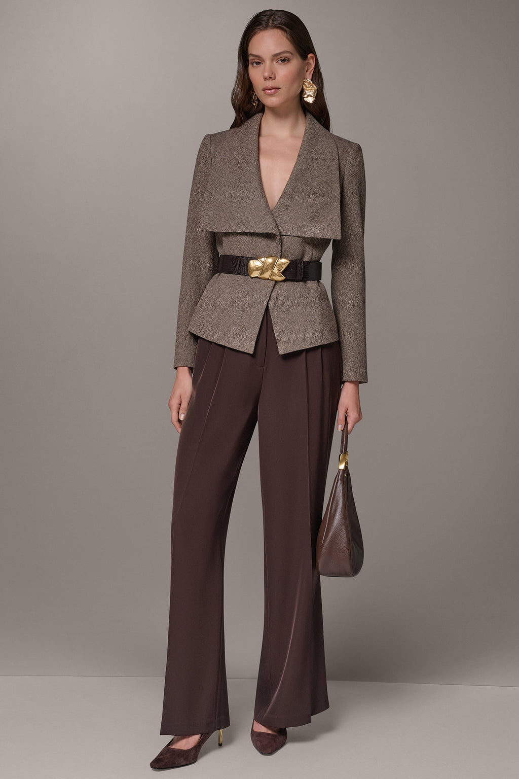 WIDE LAPEL BELTEDE BLAZER