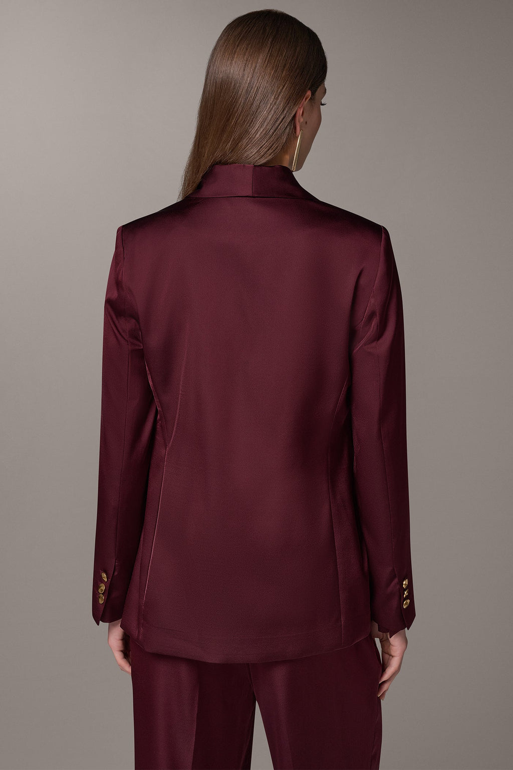 SATIN ONE BUTTON SUIT BLAZER