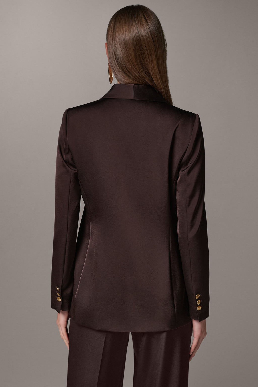 SATIN ONE BUTTON SUIT BLAZER
