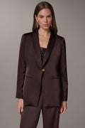 SATIN ONE BUTTON SUIT BLAZER