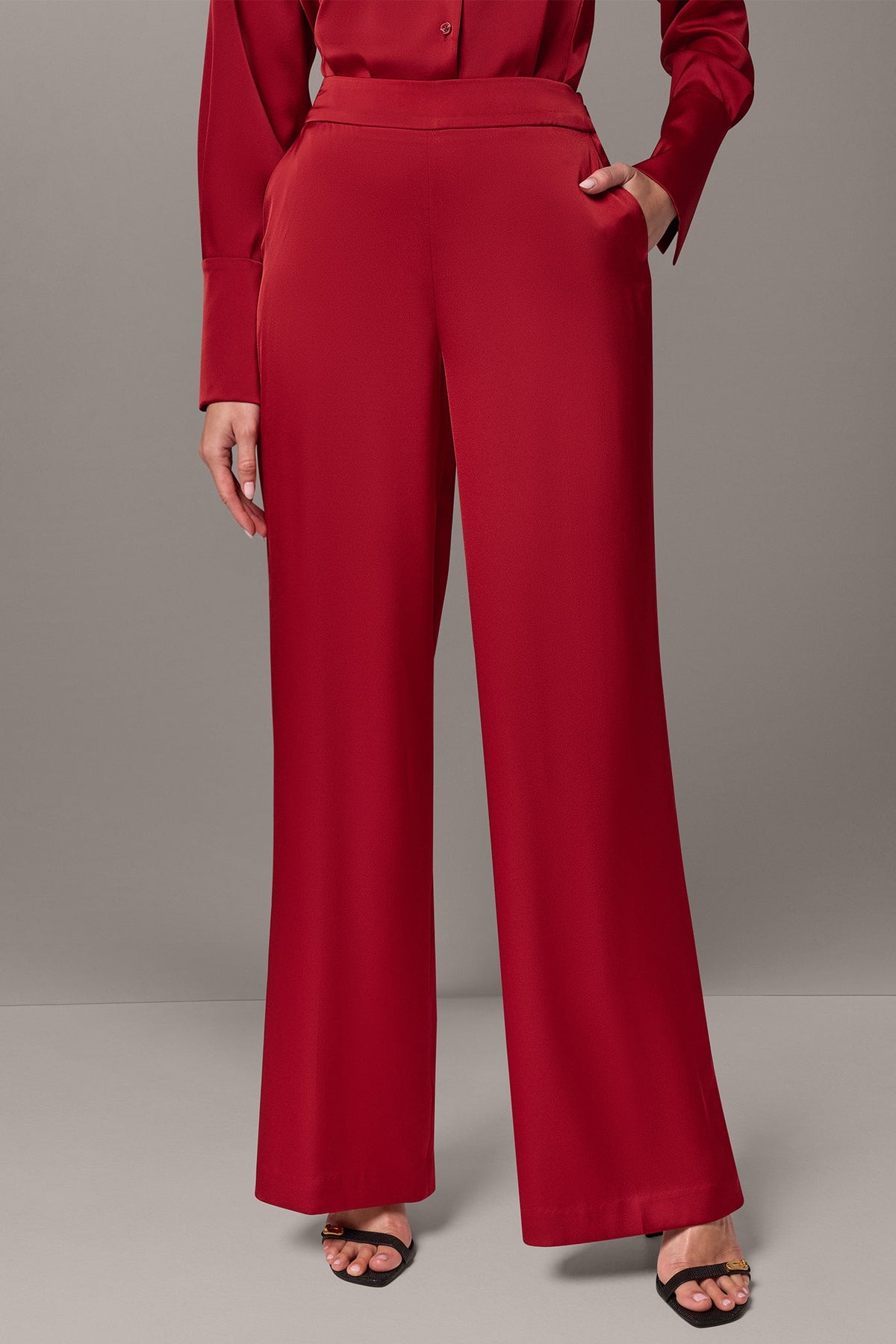 MID-RISE SATIN WIDE-LEG SUIT PANT