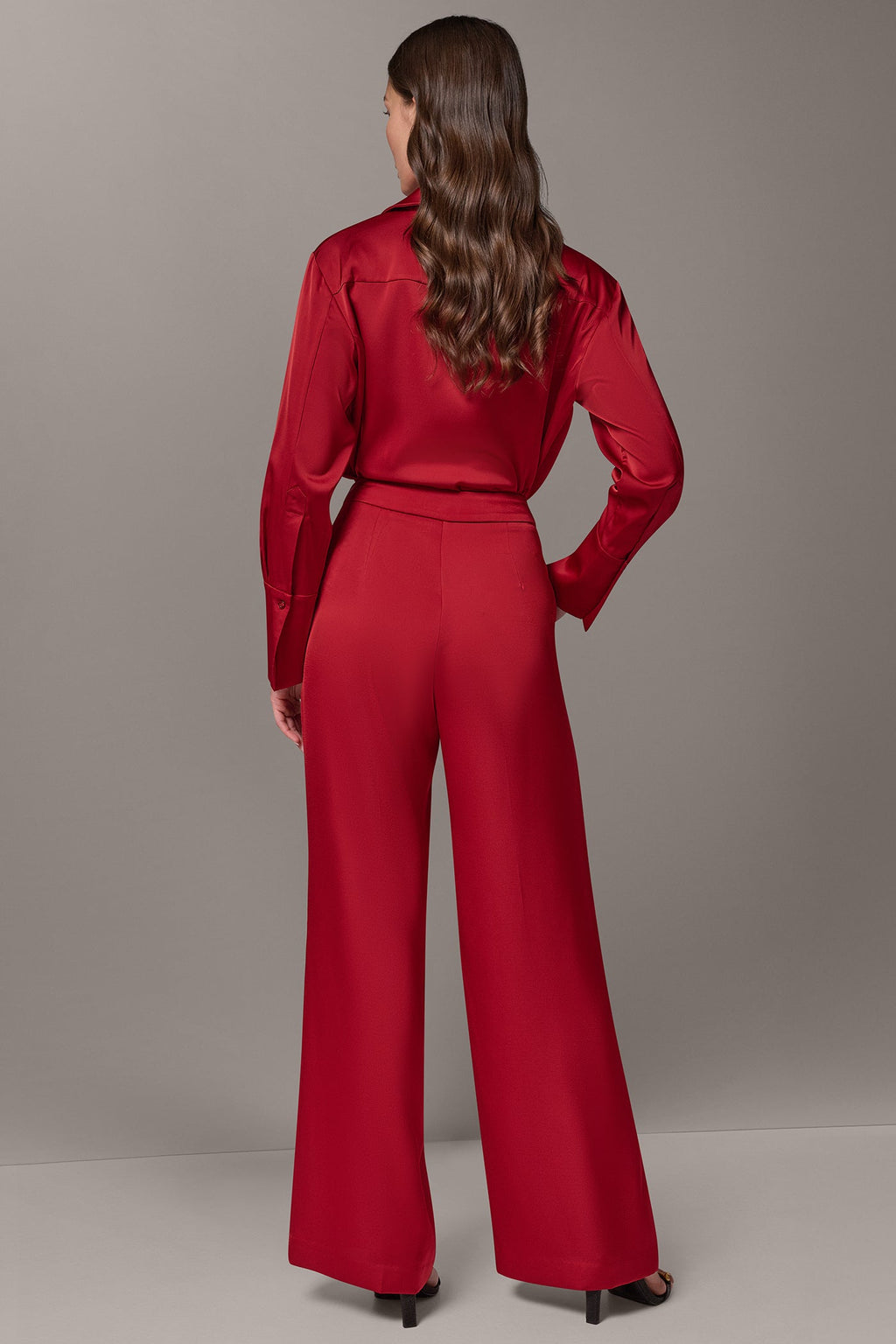 MID-RISE SATIN WIDE-LEG SUIT PANT