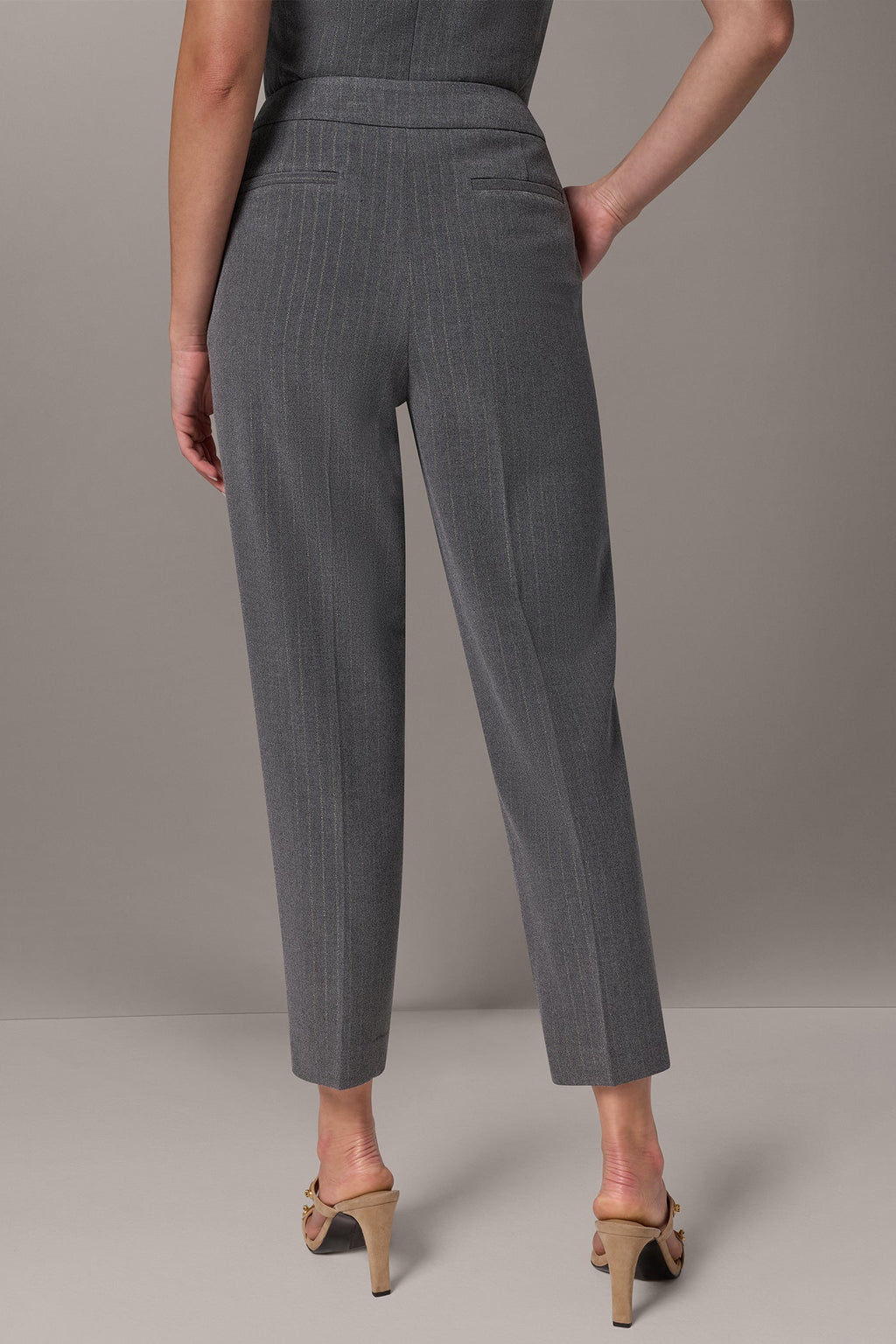 MID-RISE PINSTRIPE STRAIGHT-LEG PANT