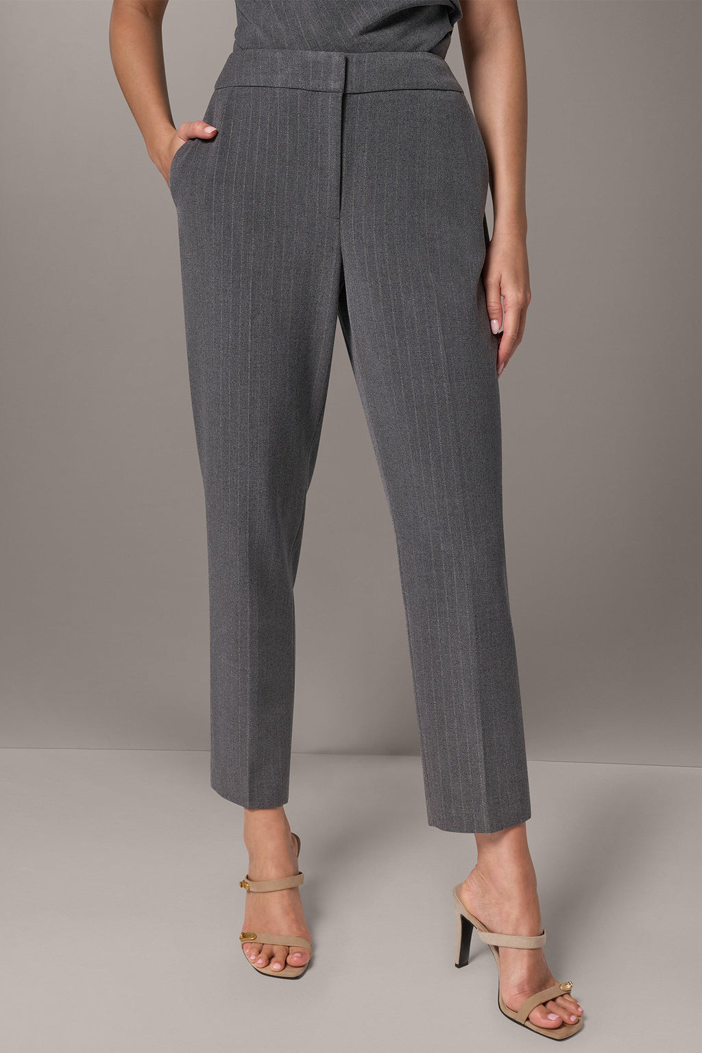 MID-RISE PINSTRIPE STRAIGHT-LEG PANT