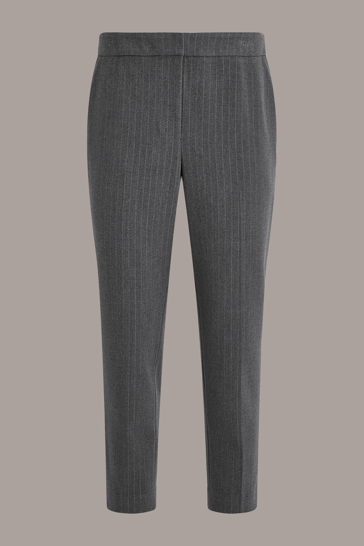 MID-RISE PINSTRIPE STRAIGHT-LEG PANT