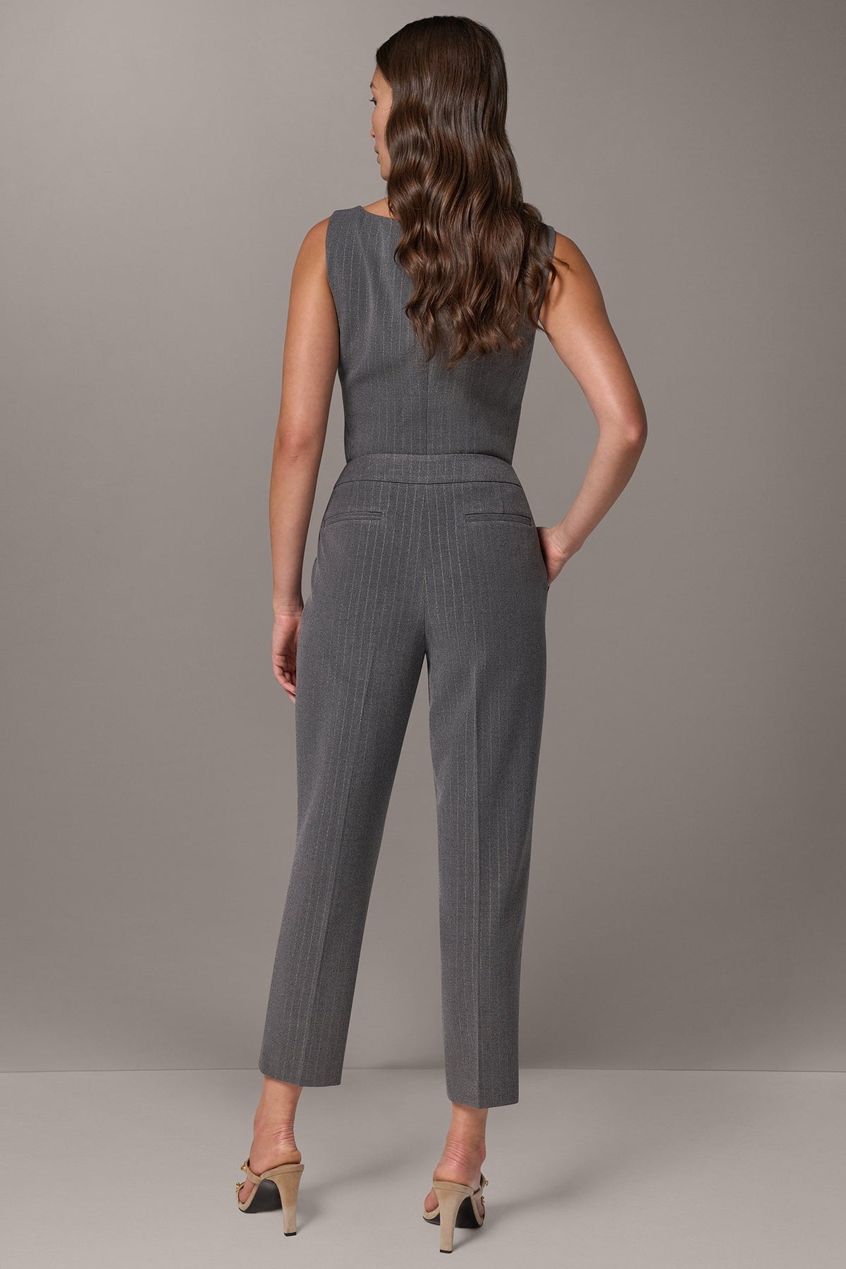 MID-RISE PINSTRIPE STRAIGHT-LEG PANT