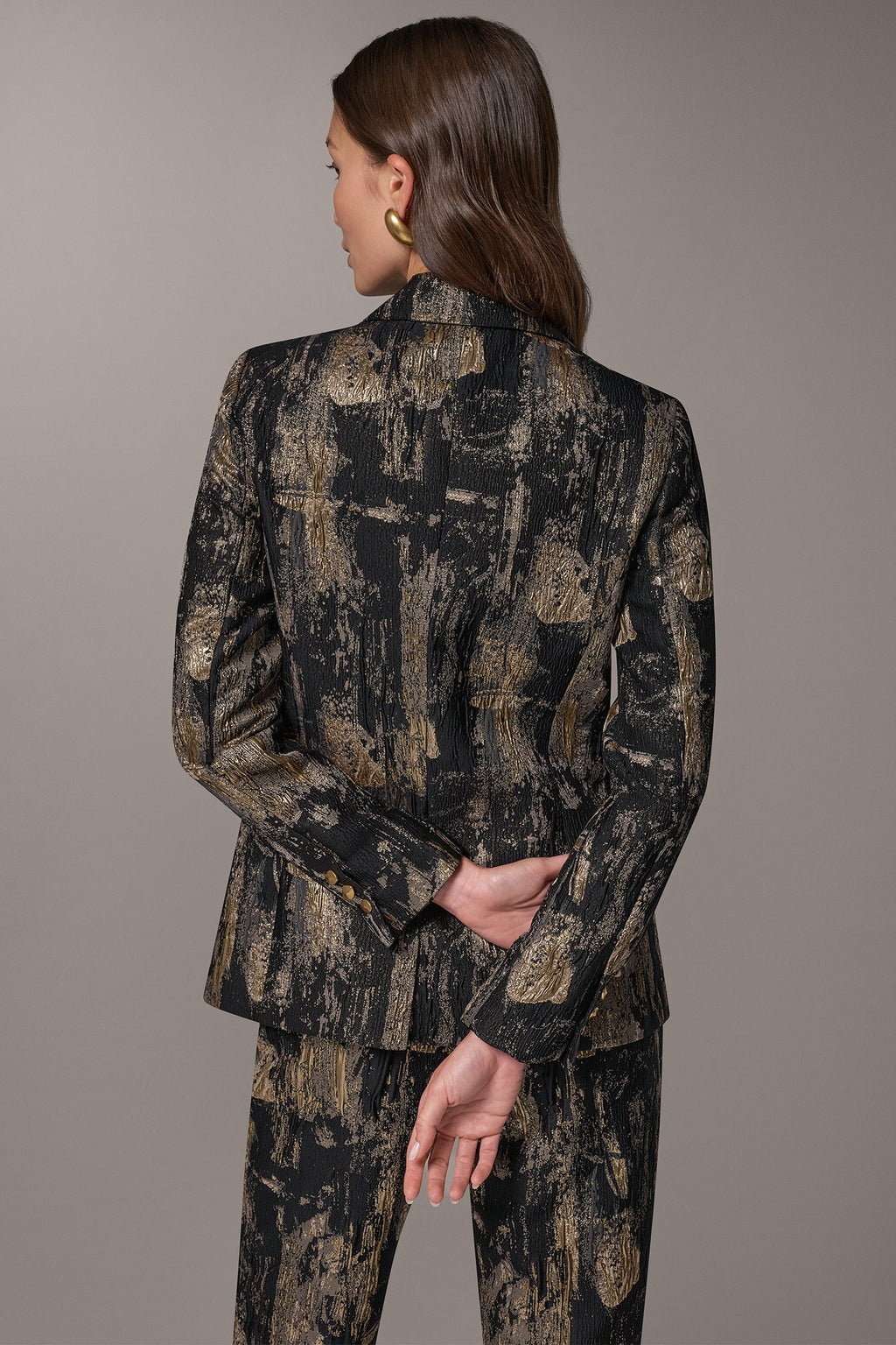 BRUSHSTROKE JACQUARD SUIT BLAZER