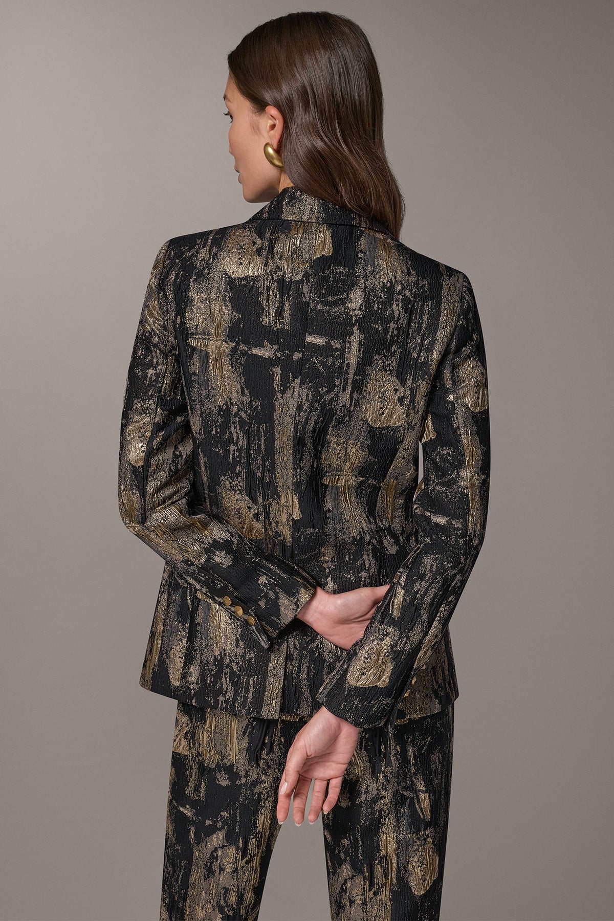BRUSHSTROKE JACQUARD SUIT BLAZER