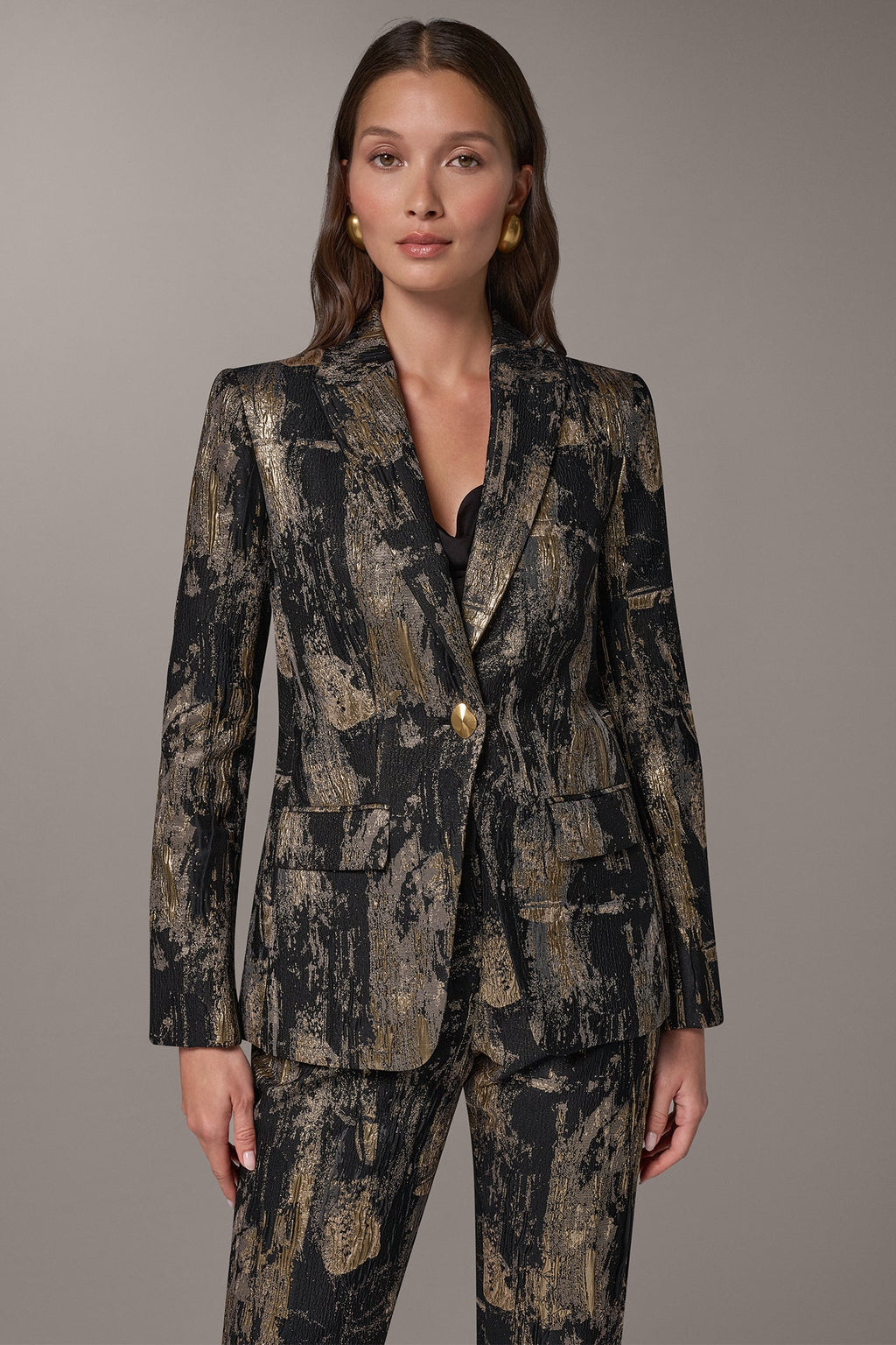 BRUSHSTROKE JACQUARD SUIT BLAZER