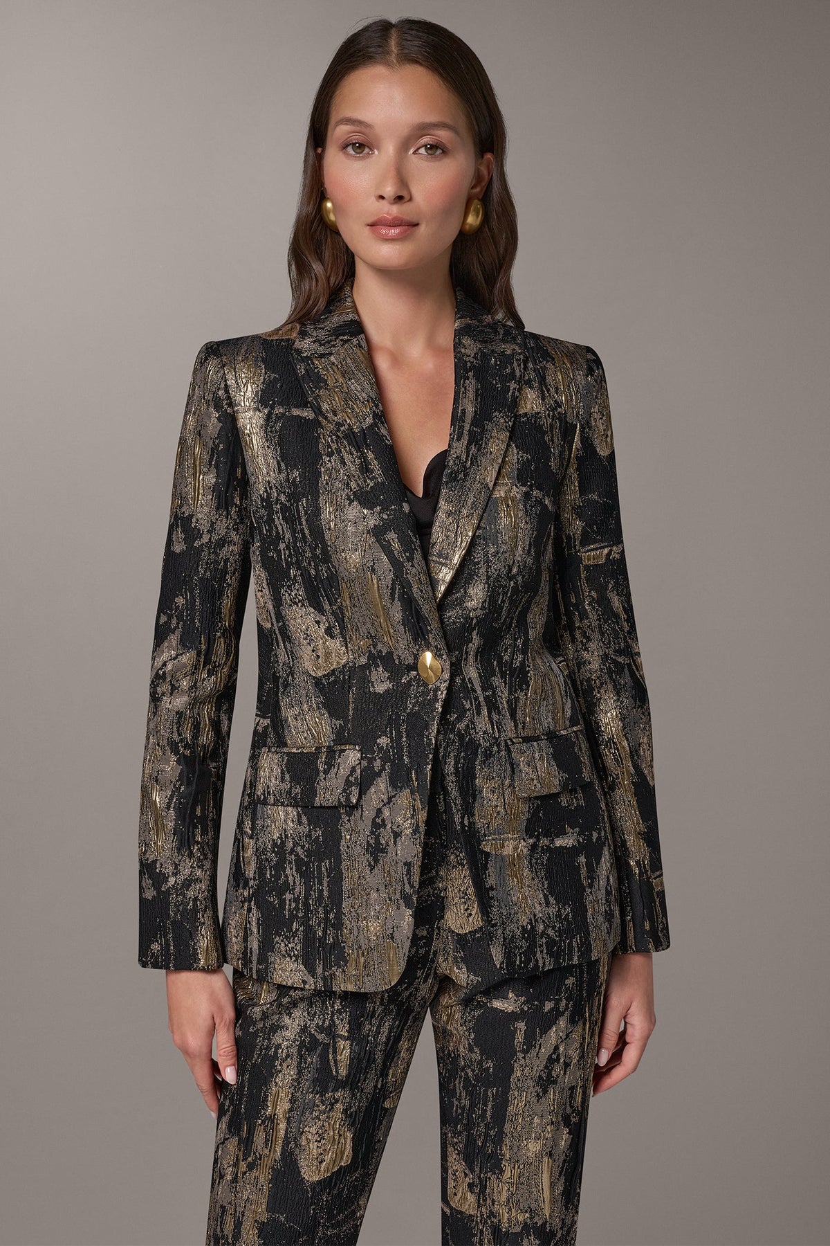 BRUSHSTROKE JACQUARD SUIT BLAZER