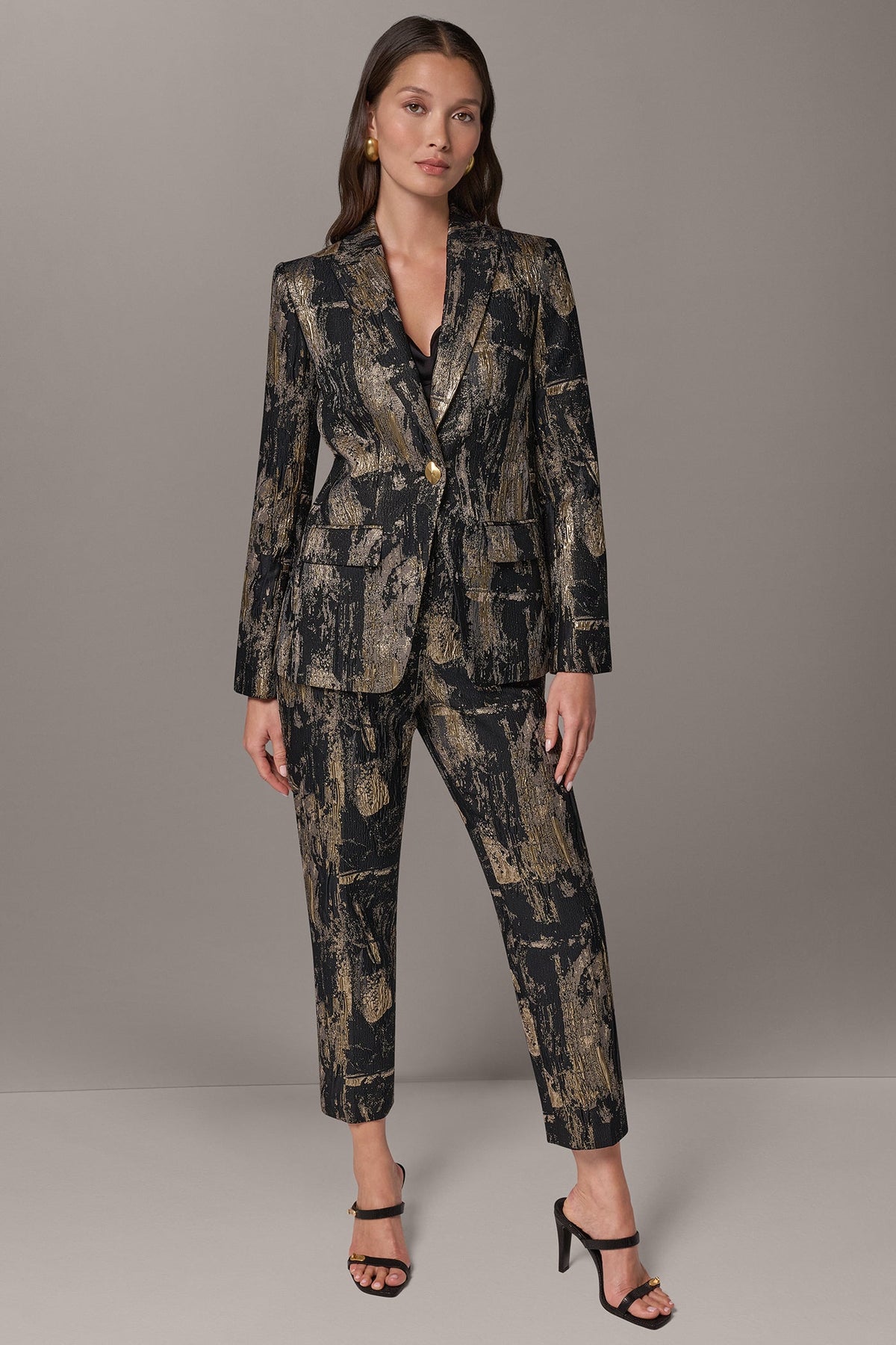 BRUSHSTROKE JACQUARD SUIT BLAZER