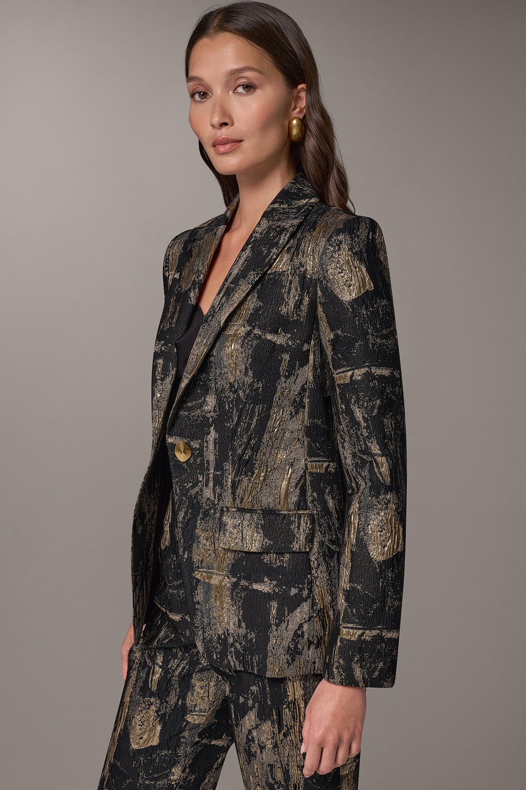 BRUSHSTROKE JACQUARD SUIT BLAZER