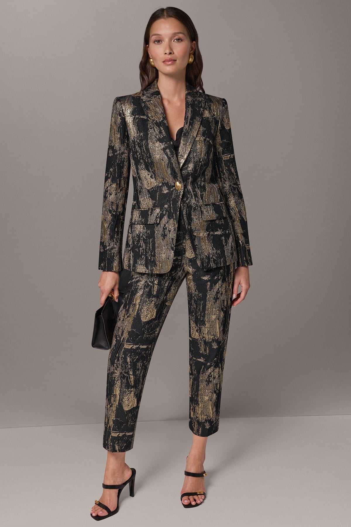 BRUSHSTROKE JACQUARD SUIT BLAZER