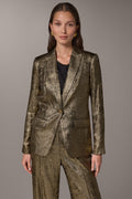 METALLIC ONE BUTTON SUIT BLAZER