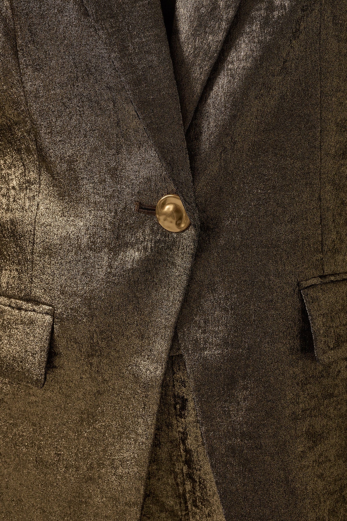 METALLIC ONE BUTTON SUIT BLAZER