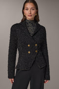 CROPPED BOUCLÉ DOUBLE BREASTED BLAZER