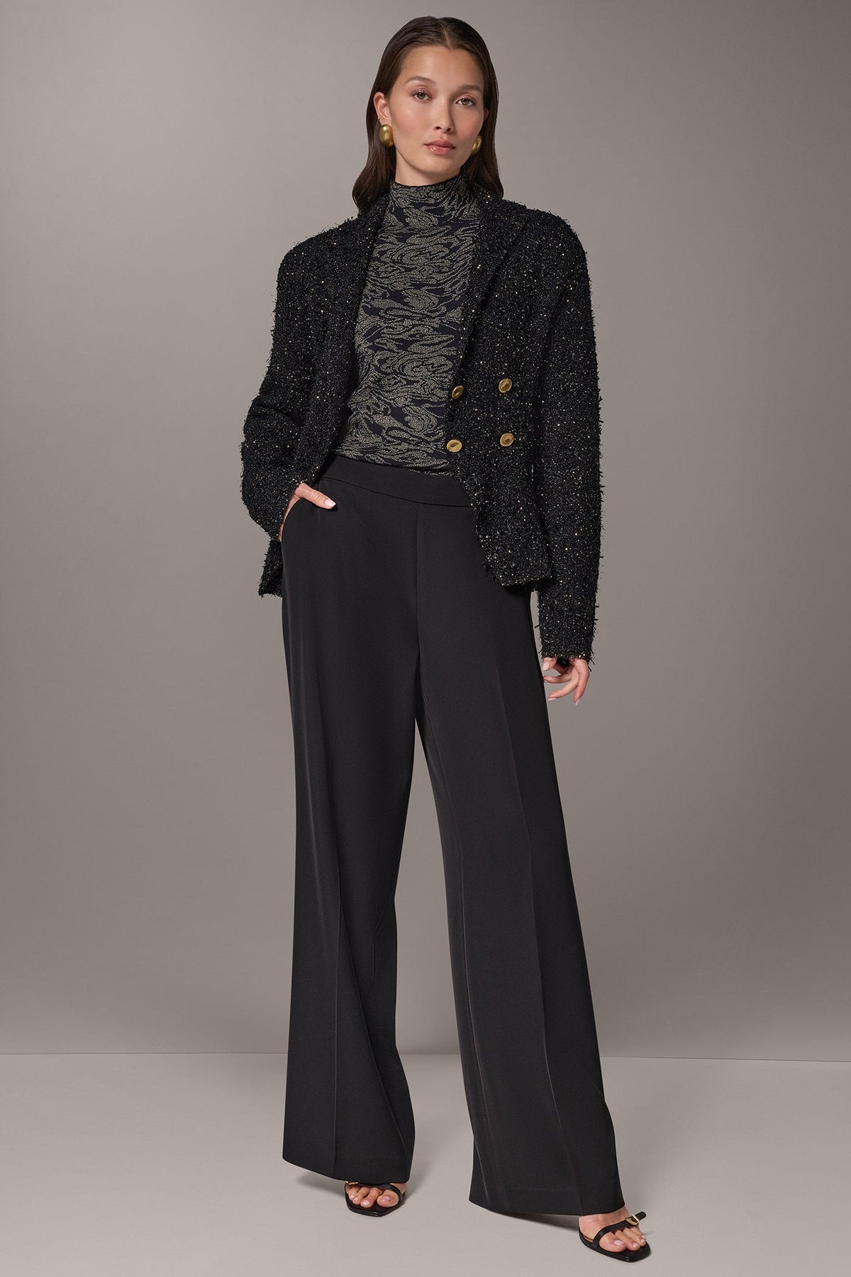 CROPPED BOUCLÉ DOUBLE BREASTED BLAZER