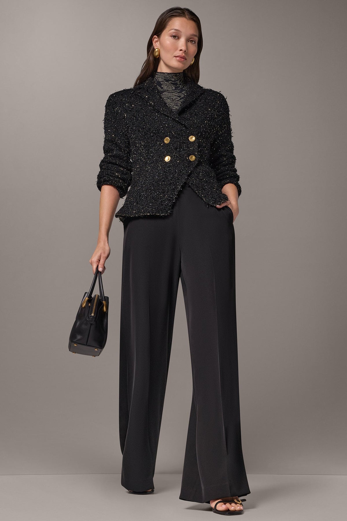 CROPPED BOUCLÉ DOUBLE BREASTED BLAZER