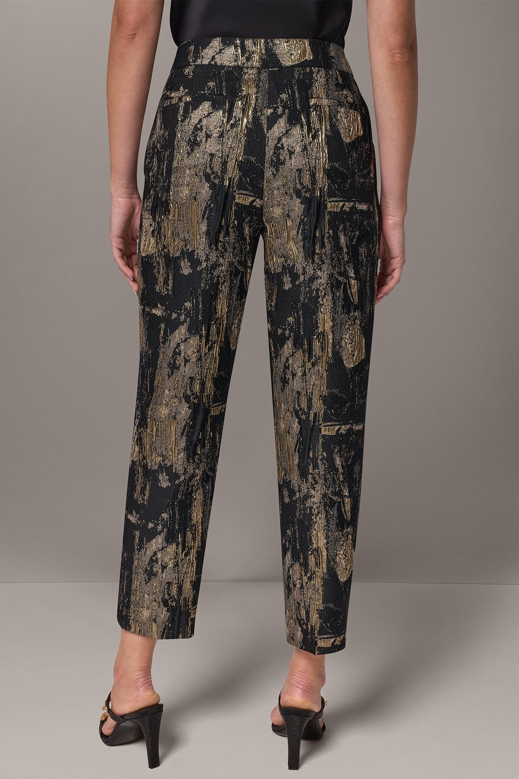 MID-RISE BRUSHSTROKE JACQUARD STRAIGHT-LEG PANT
