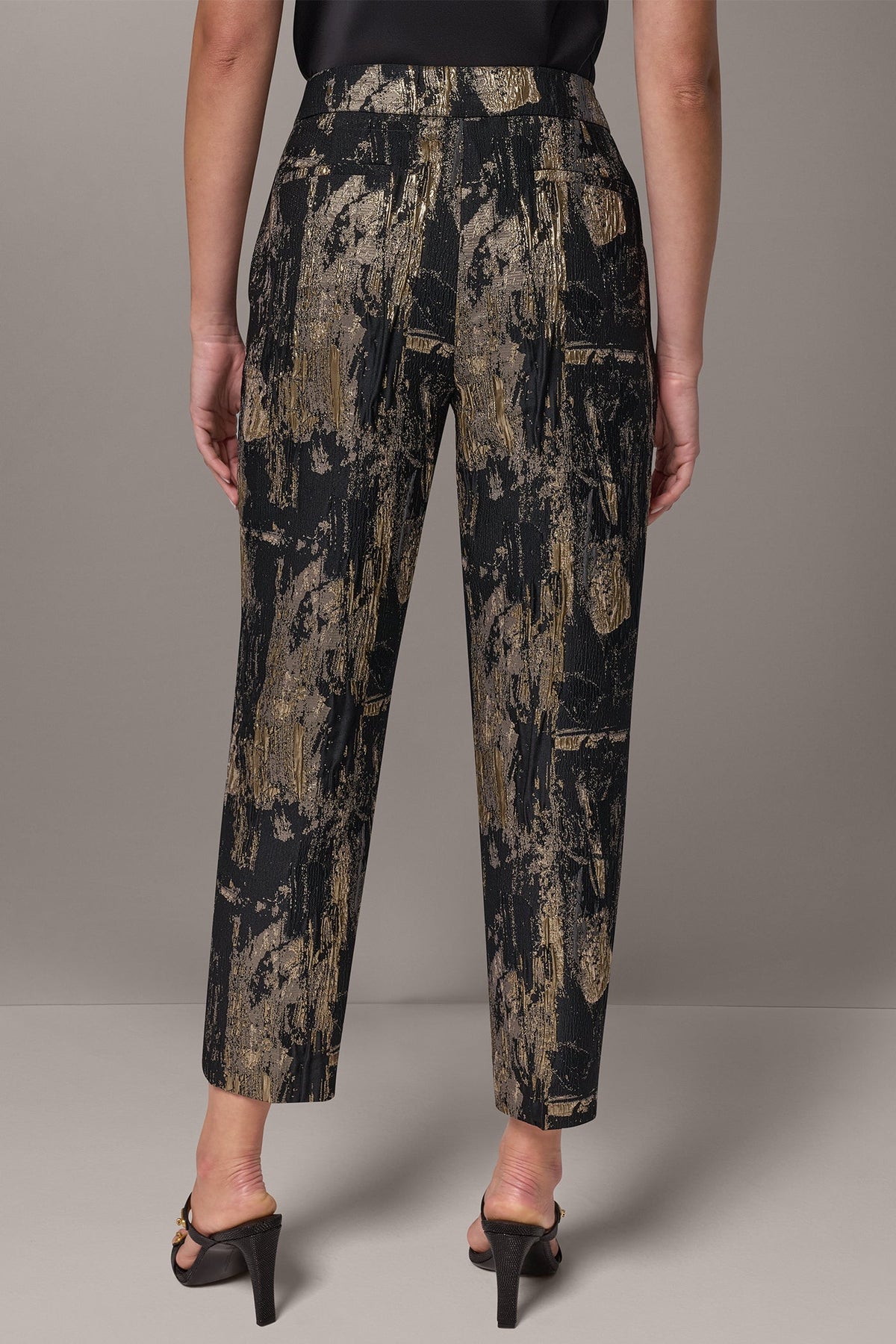 MID-RISE BRUSHSTROKE JACQUARD STRAIGHT-LEG PANT