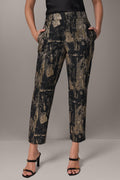 MID-RISE BRUSHSTROKE JACQUARD STRAIGHT-LEG PANT