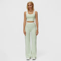 Sporty Two-Piece Set Women’s Plain Crop Cami Top & Flare Leg Pants Sports Set, Sporty Casual Comfy Breathable Two-Piece Outfits for Yoga, Gym, Workout, Running, Gym Workout Clothes,summerwins