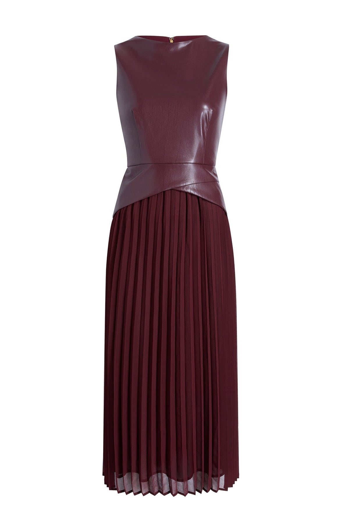 BOATNECK MIXED MEDIA MIDI DRESS