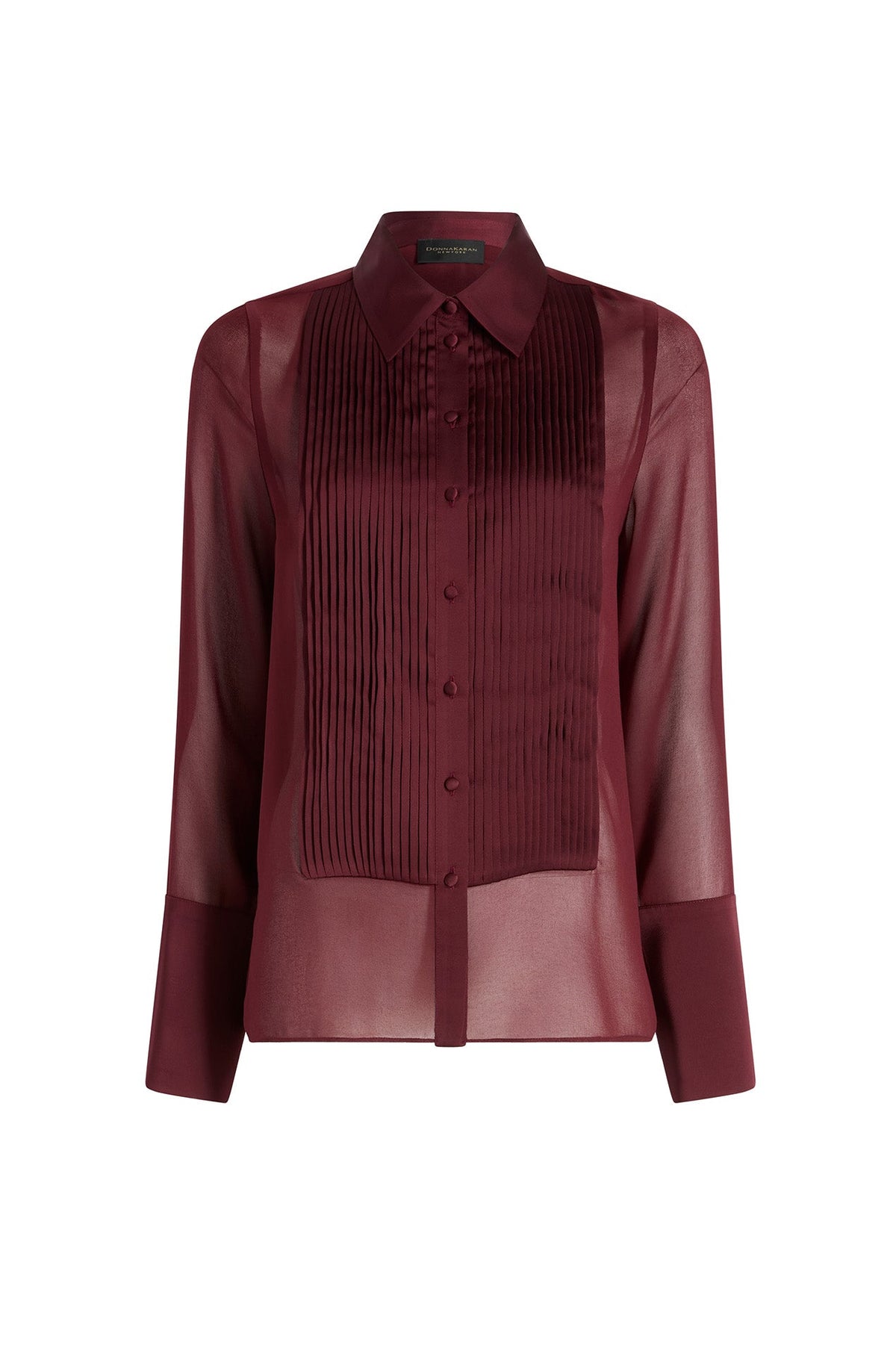 CHIFFON TUXEDO BLOUSE