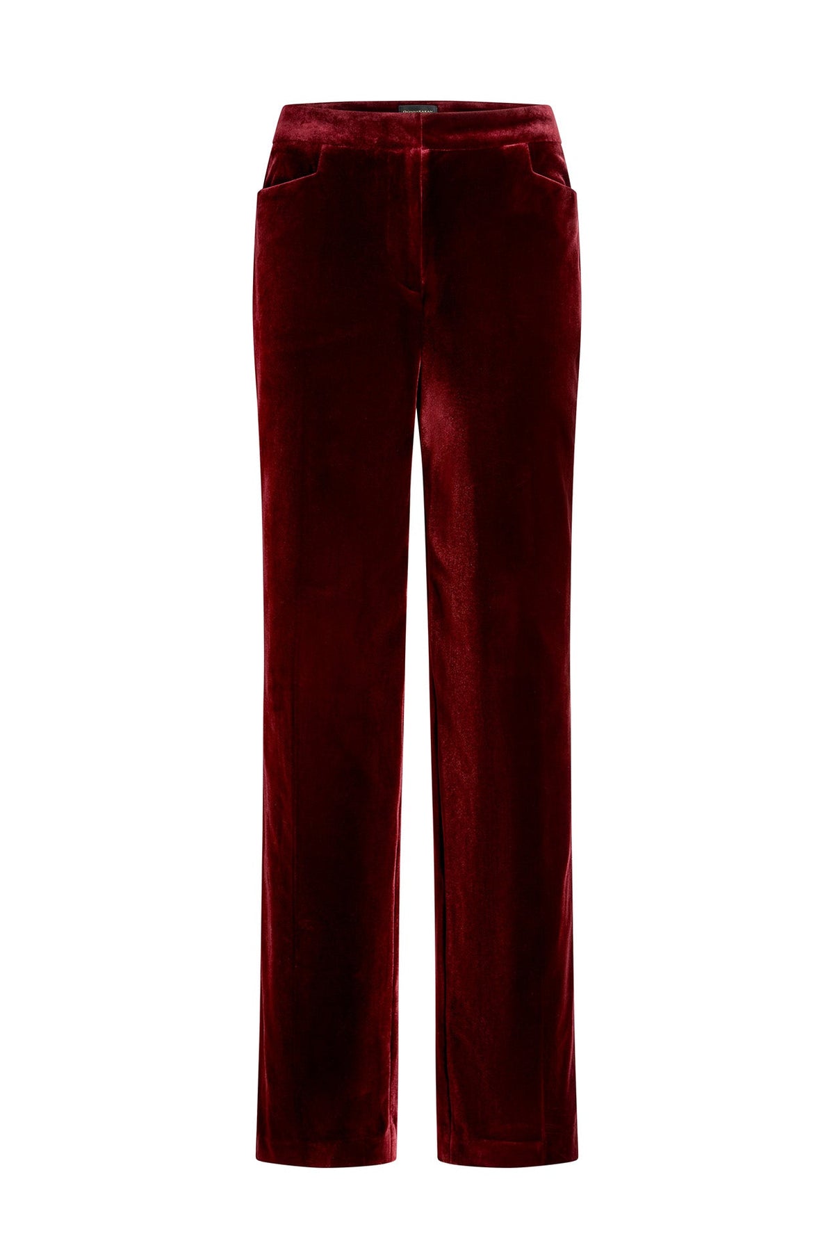 MID-RISE VELVET STRAIGHT-LEG SUIT PANT