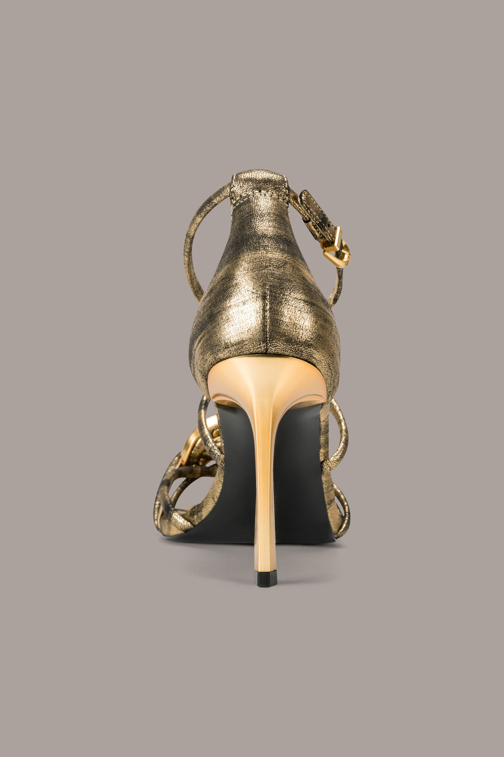 SARAH METALLIC STRAPPY STILETTO SANDAL