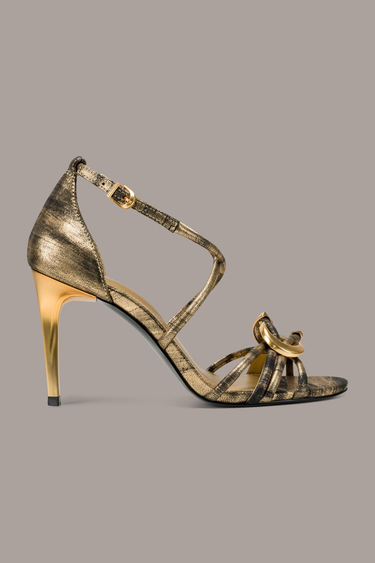 SARAH METALLIC STRAPPY STILETTO SANDAL