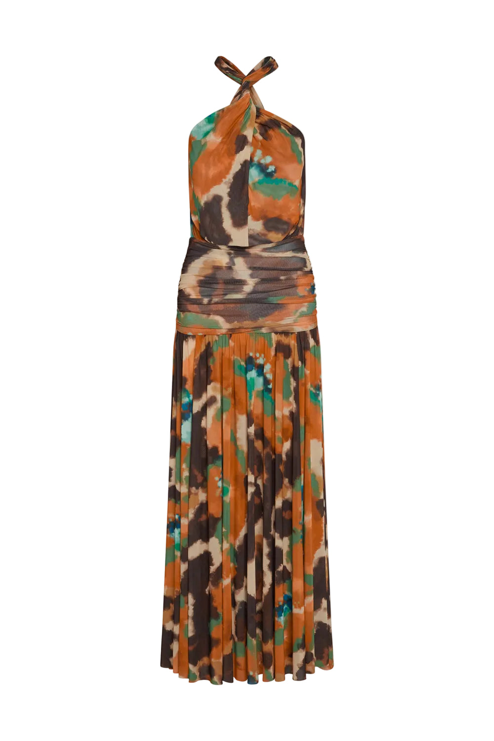 Floral patterned dress on a white background
