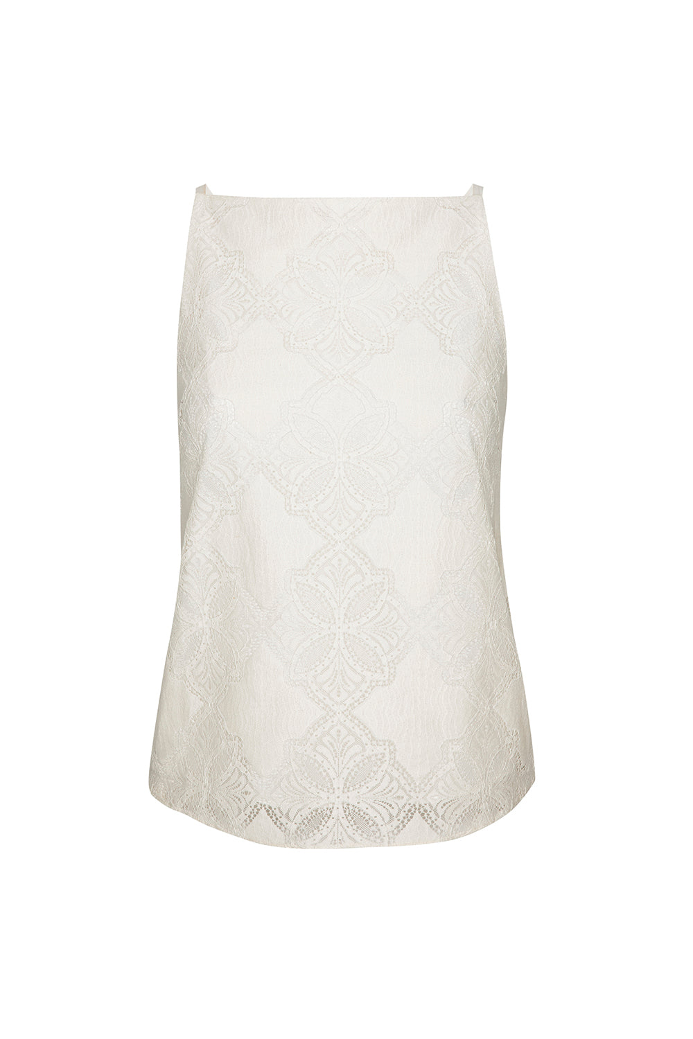 White lace skirt on a white background